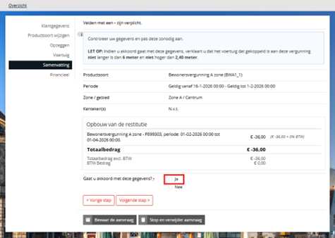 opzeggen controle gegevens