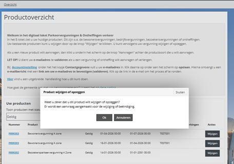 opzeggen productoverzicht