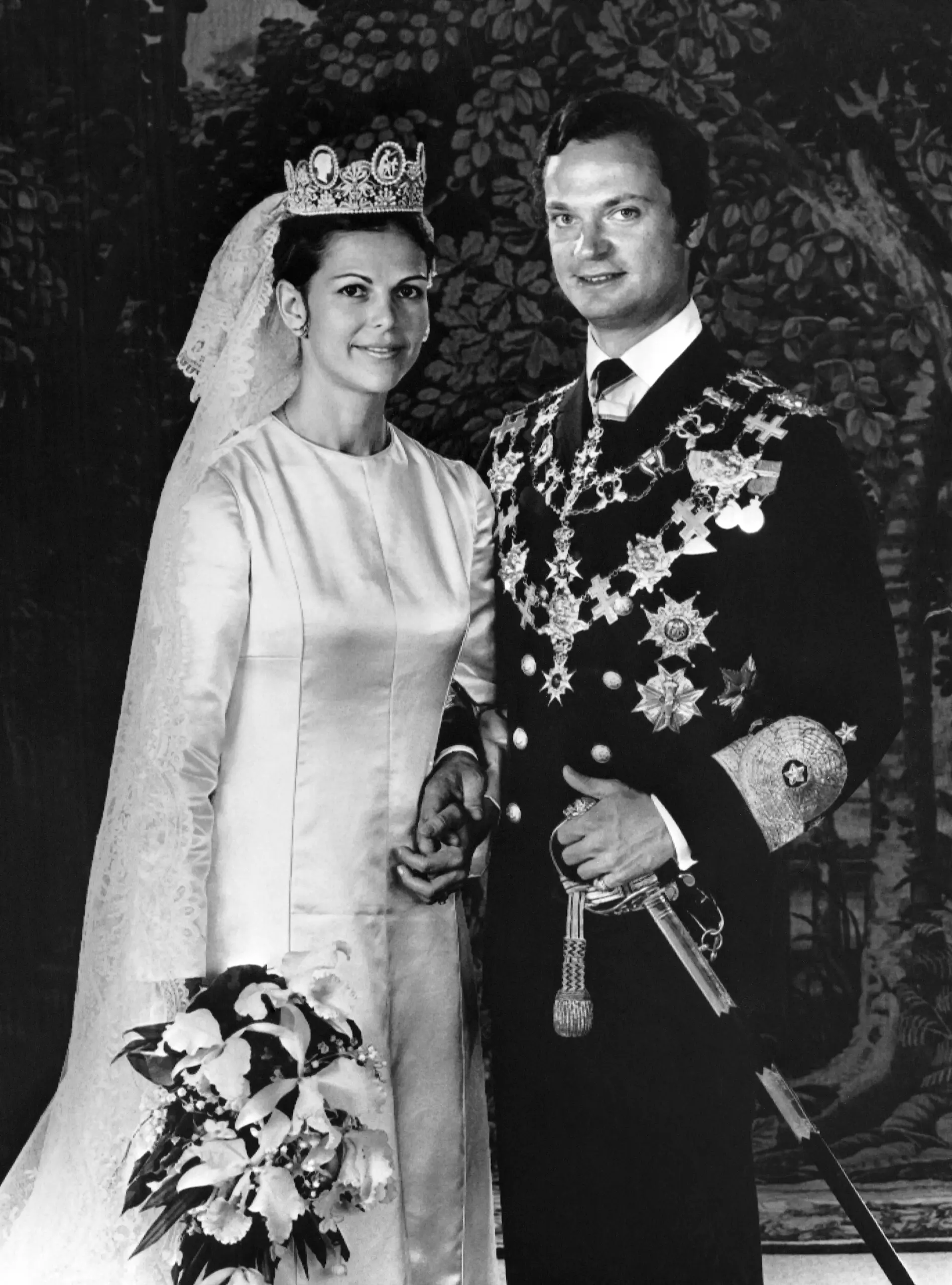 Het bruidspaar op 19 juni 1976.