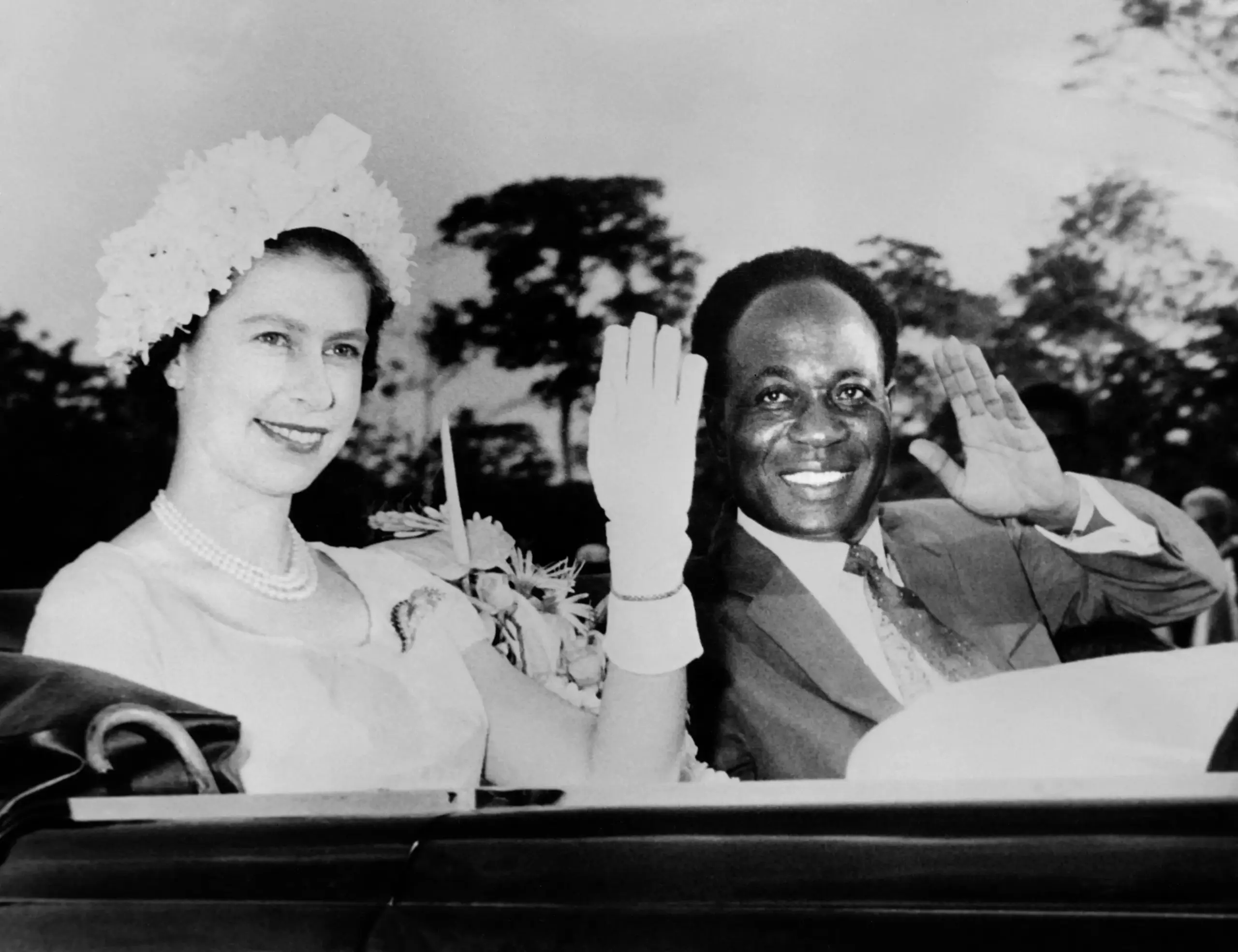 Met Kwame Nkrumah tijdens het staatsbezoek.