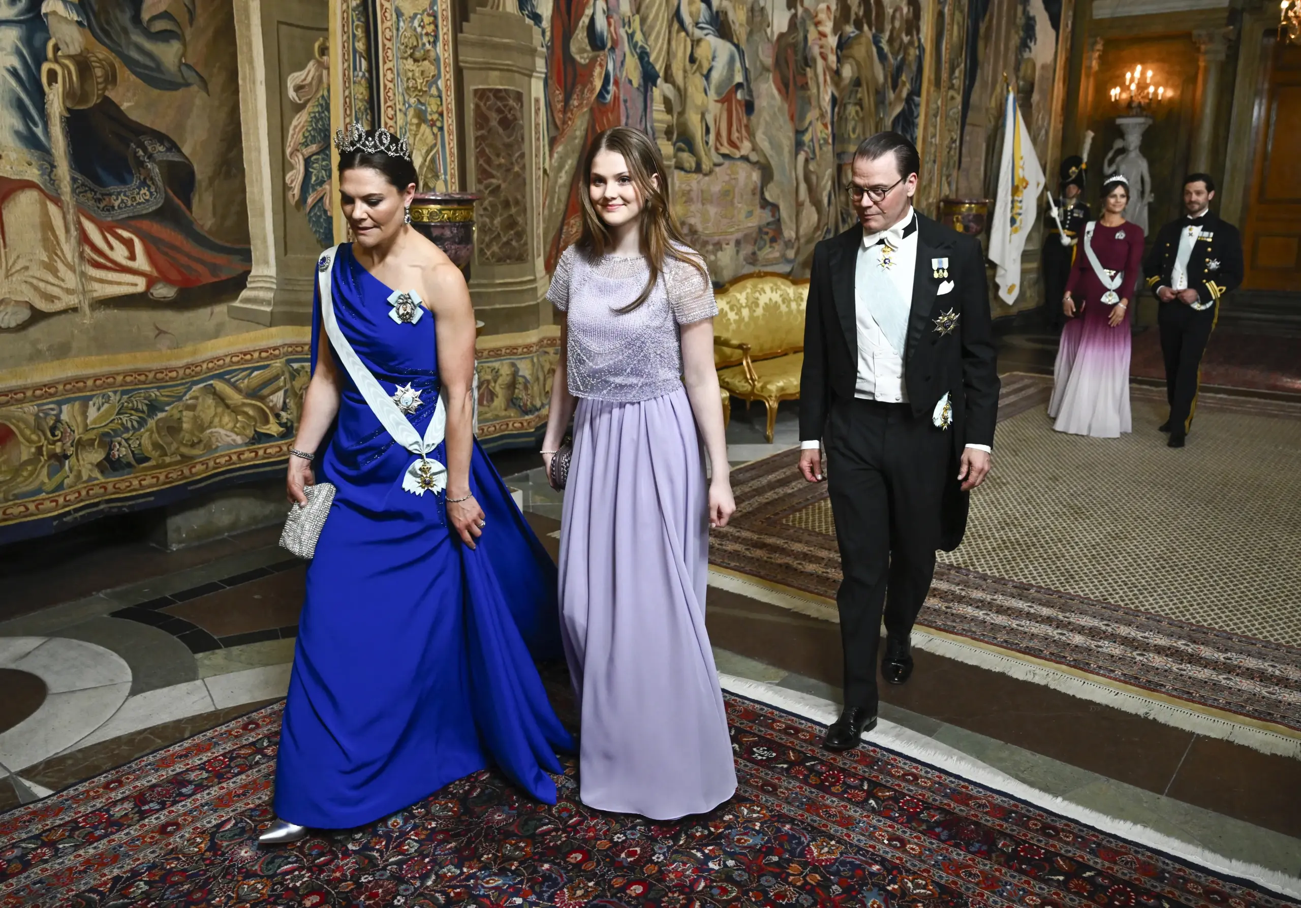 Kroonprinses Victoria, prins Daniel en hun dochter prinses Estelle.