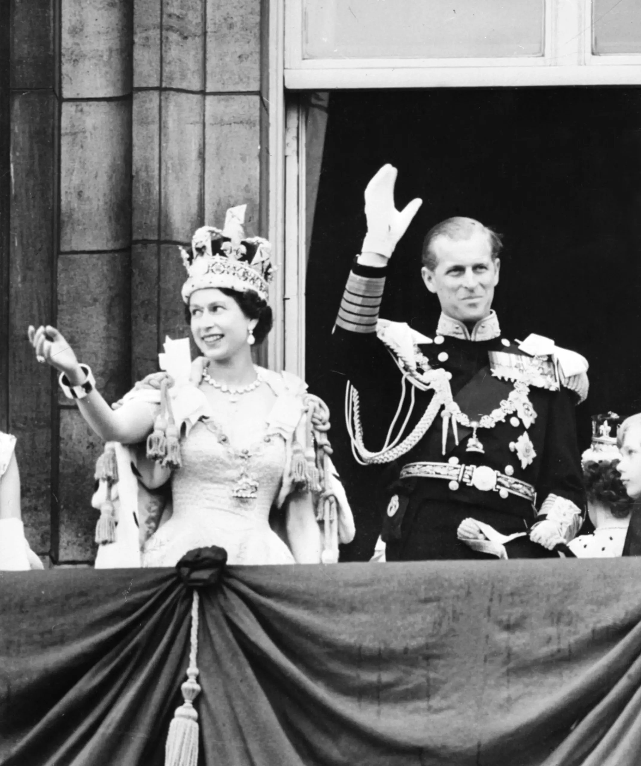 Philip en Elizabeth na de kroning van Elizabeth tot koningin van het Verenigd Koninkrijk, 1953.